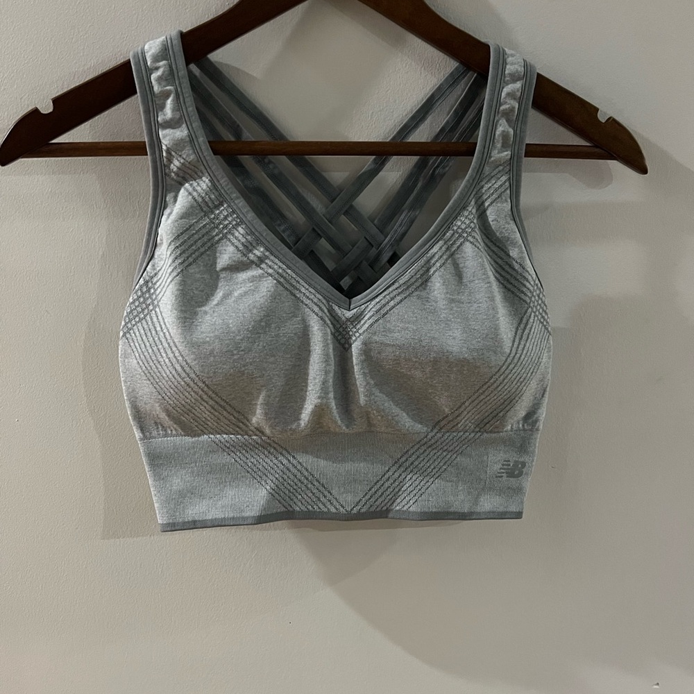 New Balance Light Gray Sports Bra